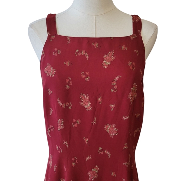 Eddie Bauer Russet Red Sleeveless Floral Maxi Dress Size 10 Petite - Picture 2 of 5